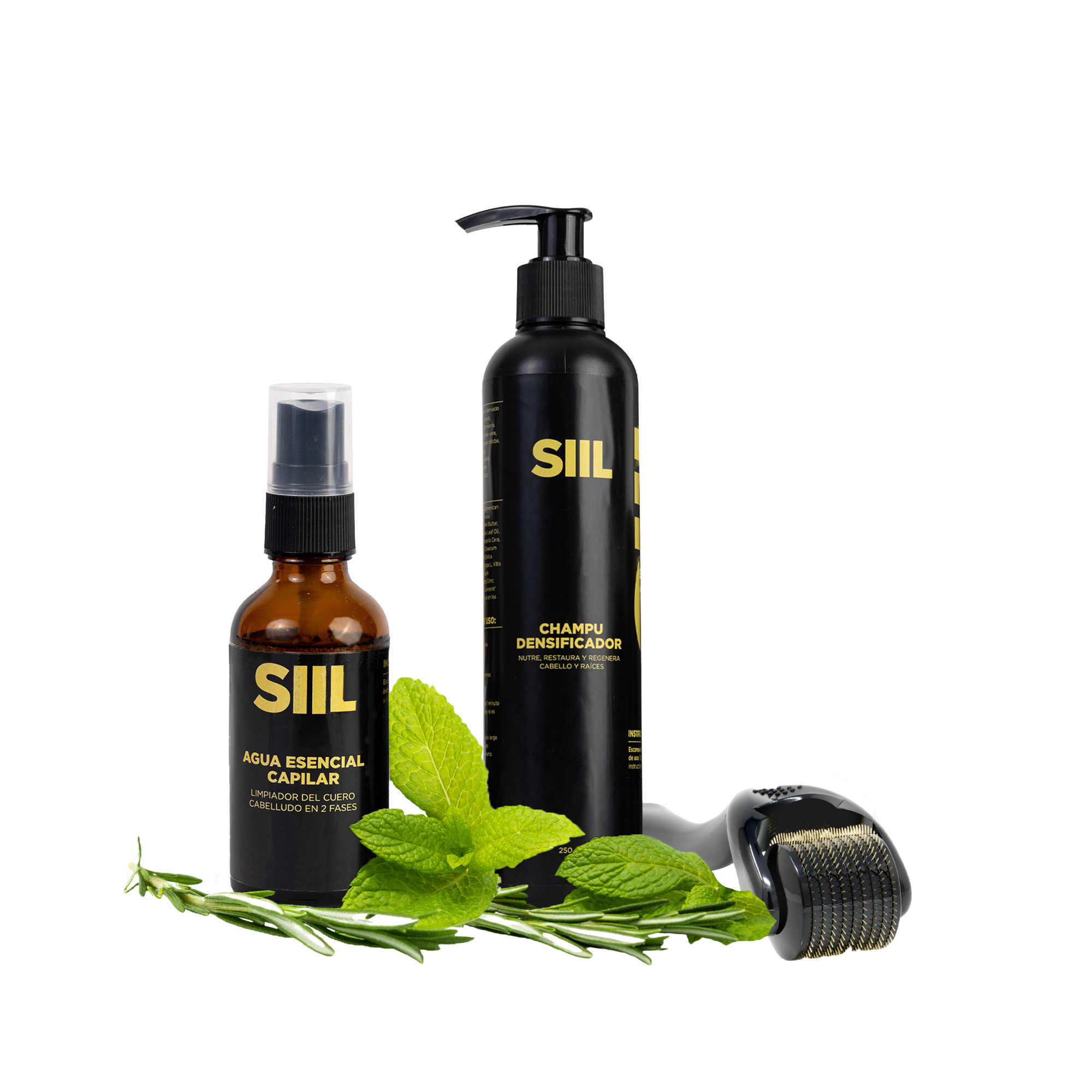 Pack Scalp Roller + Agua Esencial (50ml) + Champú (250ml) - [2 meses]